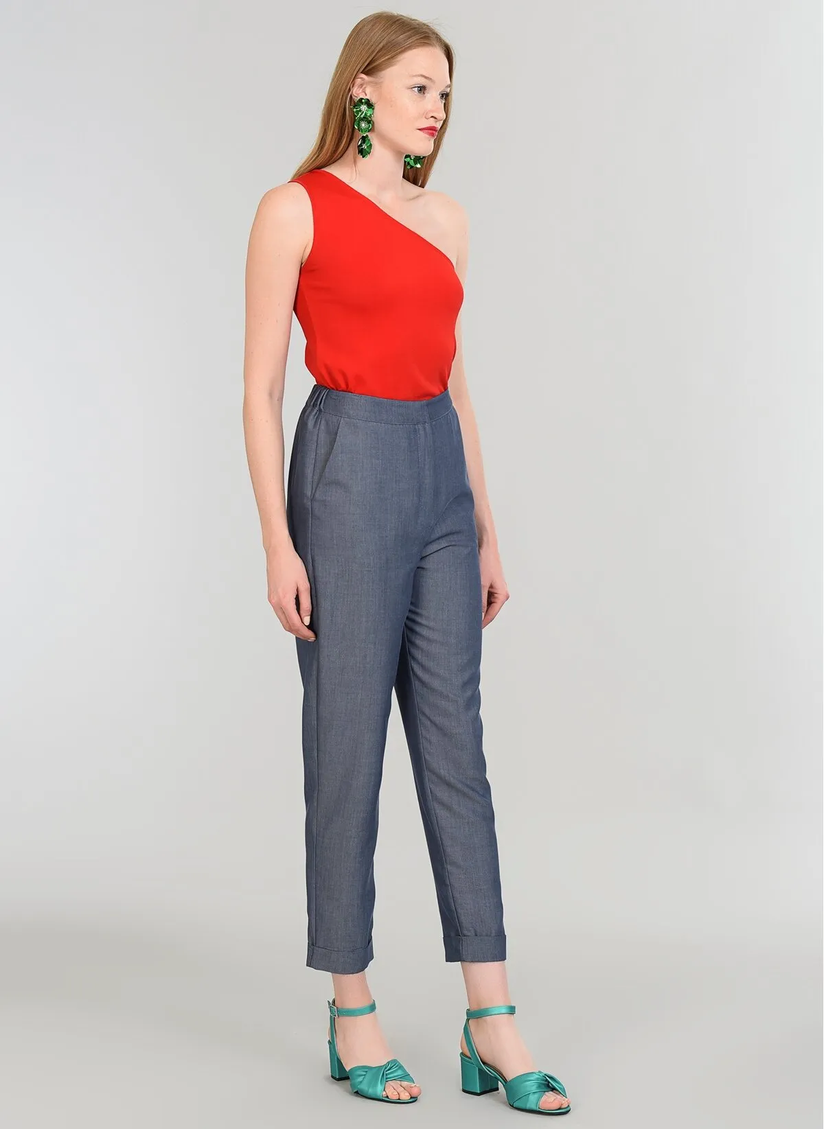13739 Indigo Elastic Waist Pants