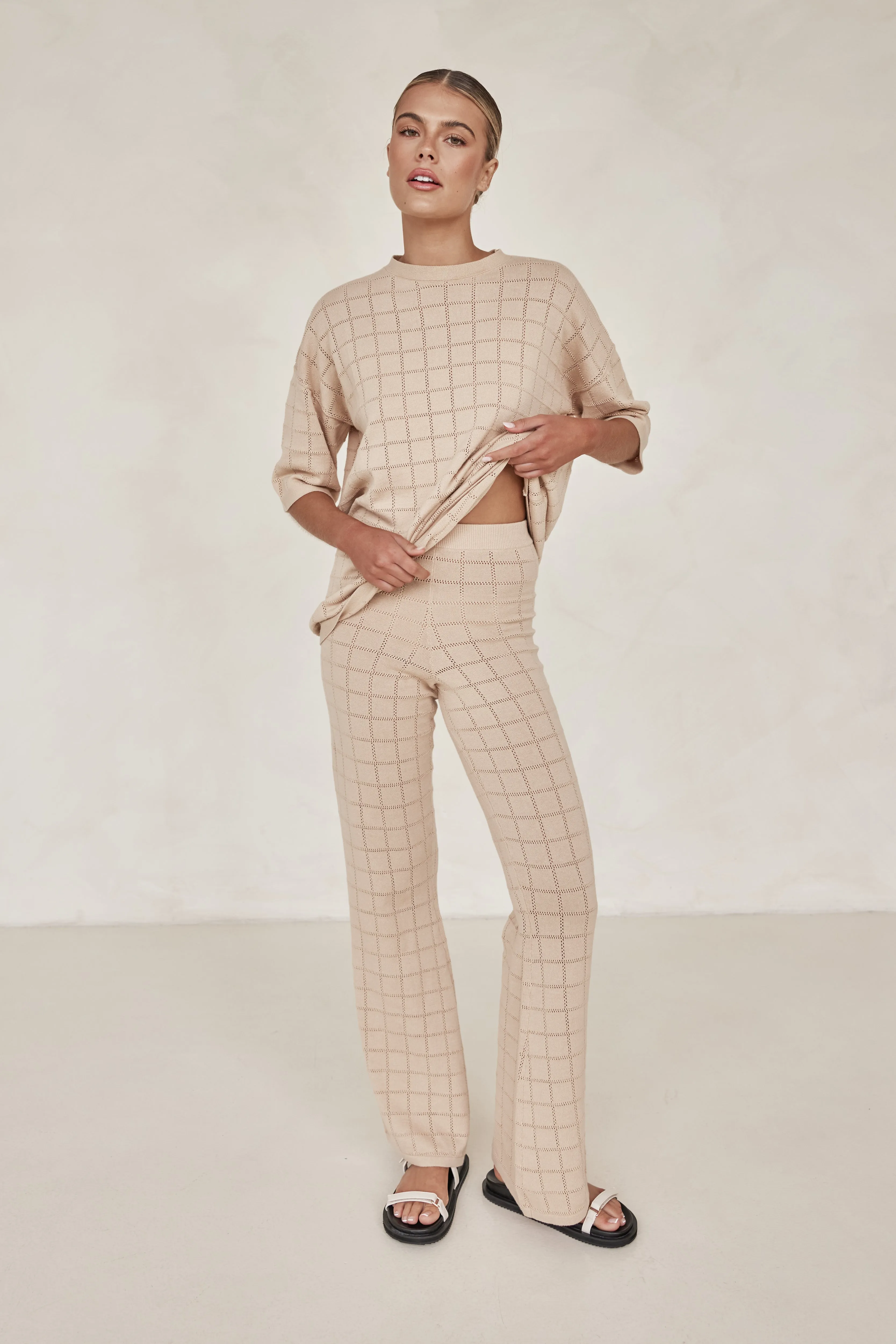 Aime Knit Pant (Beige)