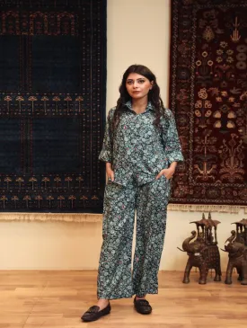 Anam Blue Cotton Muslin Co-Ord Set (Set of 2)