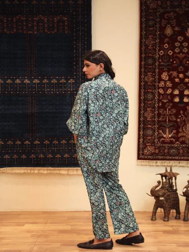 Anam Blue Cotton Muslin Co-Ord Set (Set of 2)