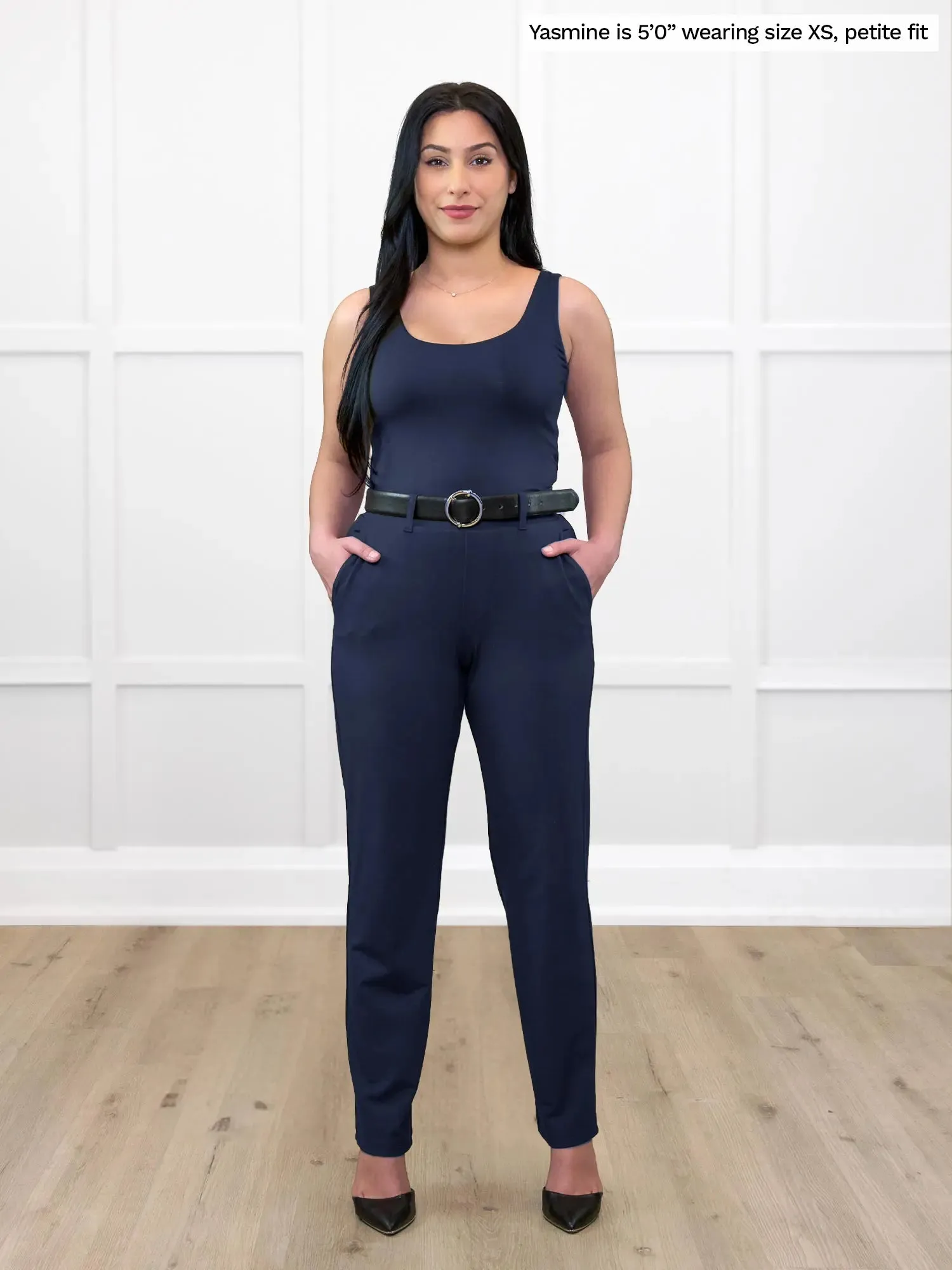 Asia mid-rise slim pant