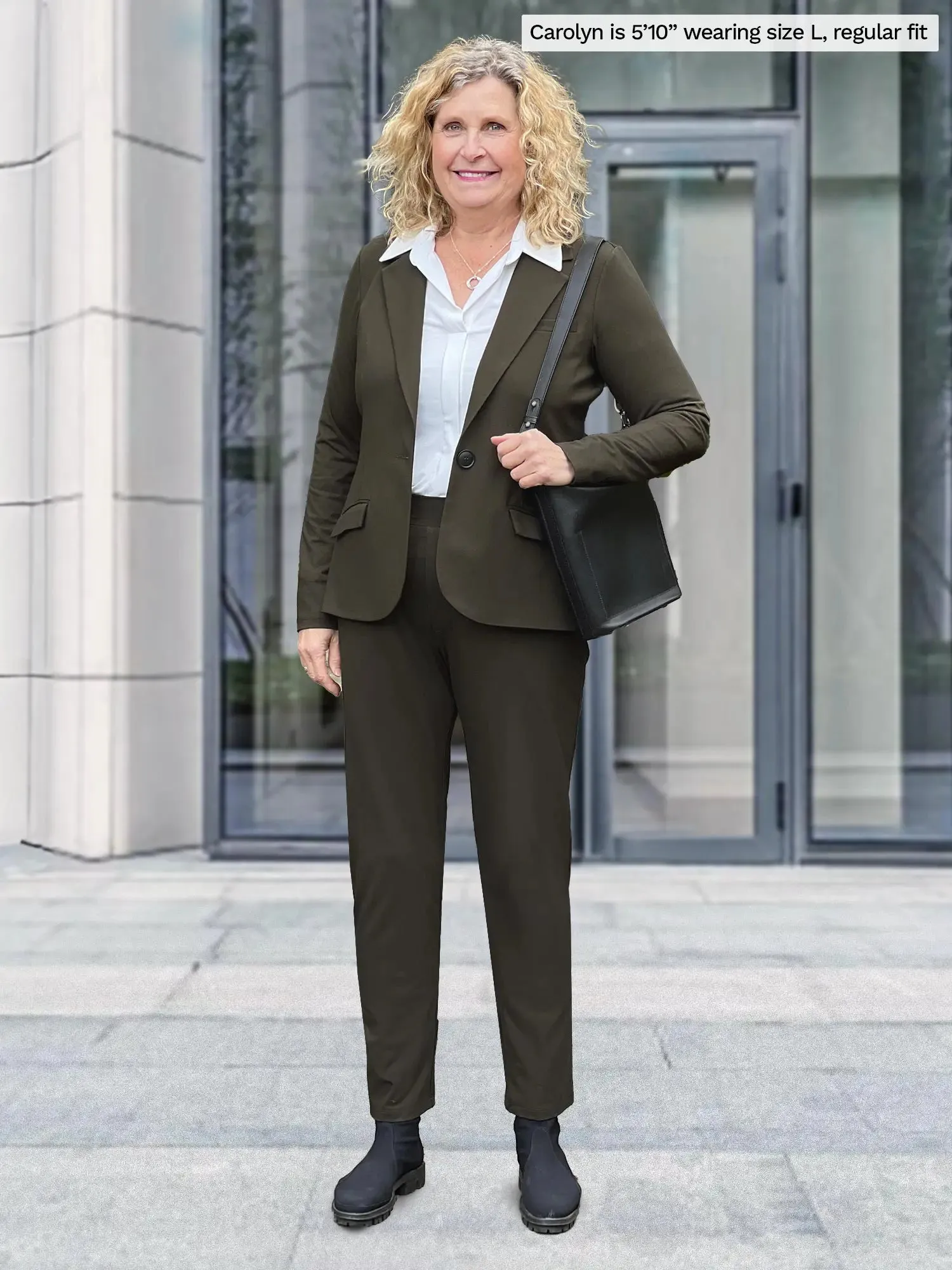 Asia mid-rise slim pant