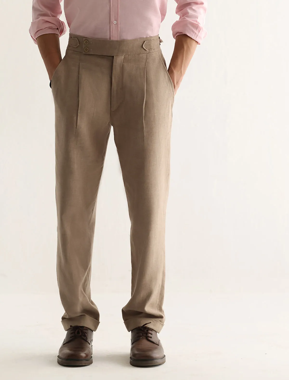 BEIGE HIGH WAISTED PANTS