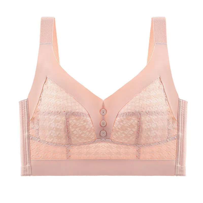 Big breasts look small, large size, fat mm, no steel ring bra, adjustable female underwear, gathered, side breasts, anti-sagging bra