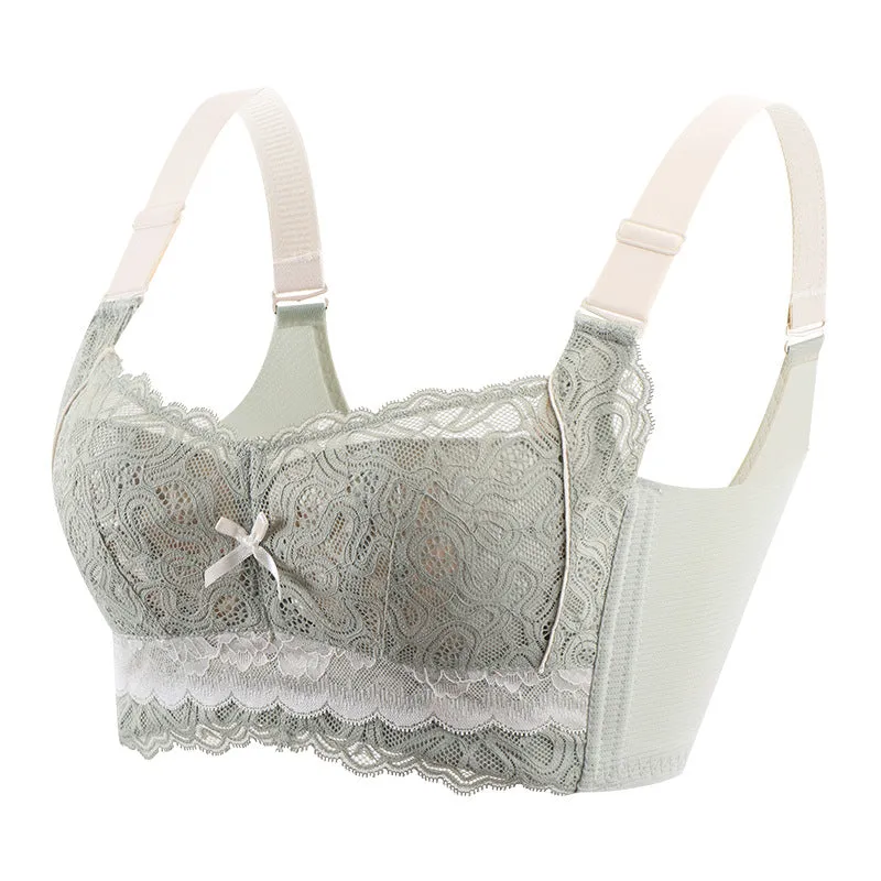 Big breasts make you look smaller underwear for women to collect side breasts and prevent sagging, gather and adjust without steel ring, large size thin summer bra
