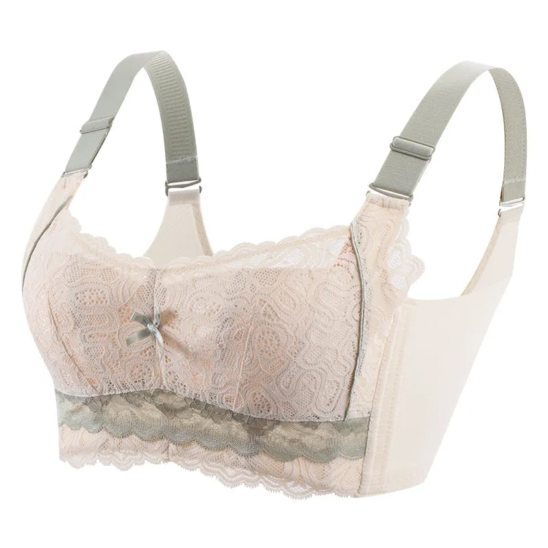 Big breasts make you look smaller underwear for women to collect side breasts and prevent sagging, gather and adjust without steel ring, large size thin summer bra