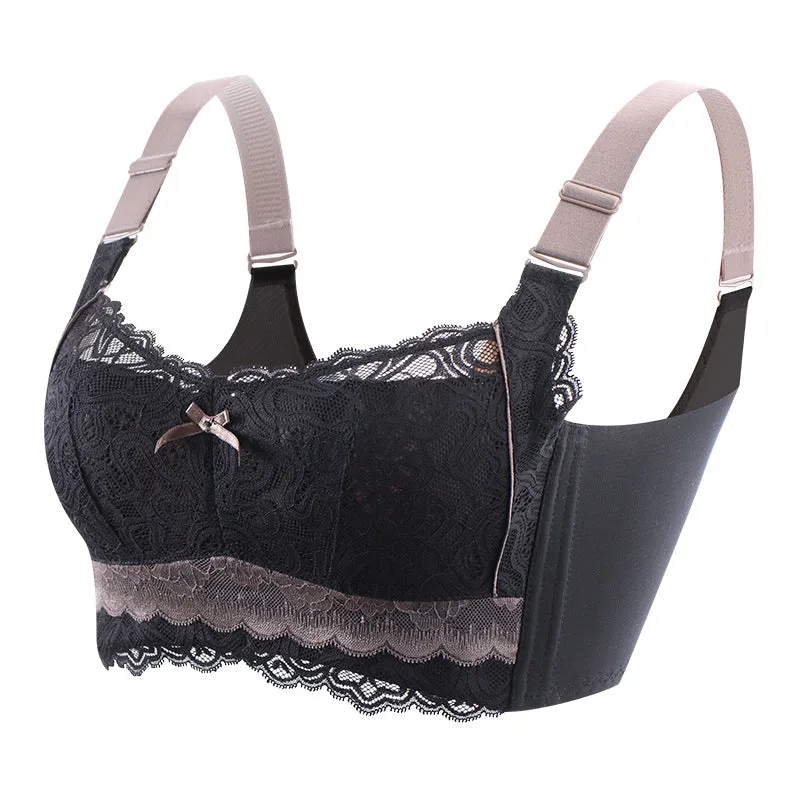 Big breasts make you look smaller underwear for women to collect side breasts and prevent sagging, gather and adjust without steel ring, large size thin summer bra