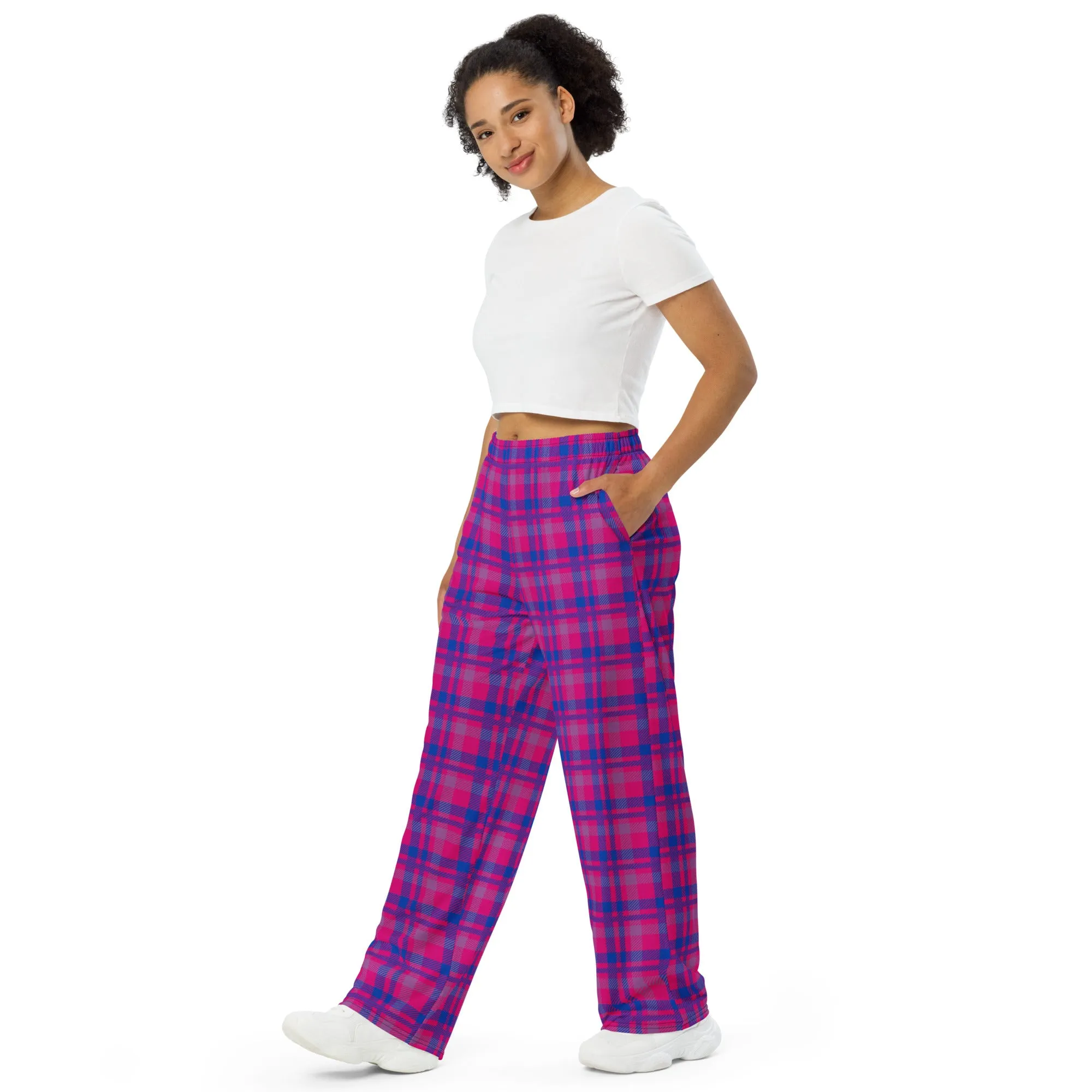 Bisexual Pride Tartan Wide-leg Pants/Trousers