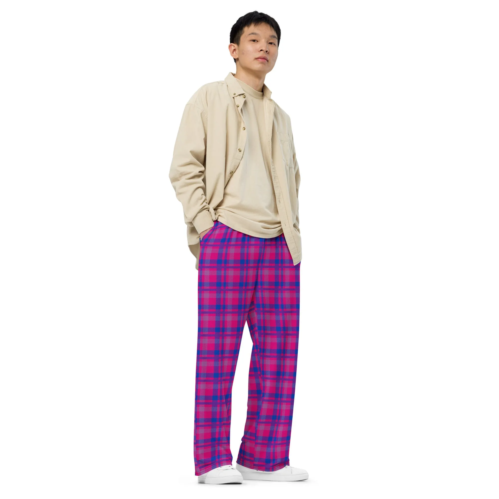 Bisexual Pride Tartan Wide-leg Pants/Trousers