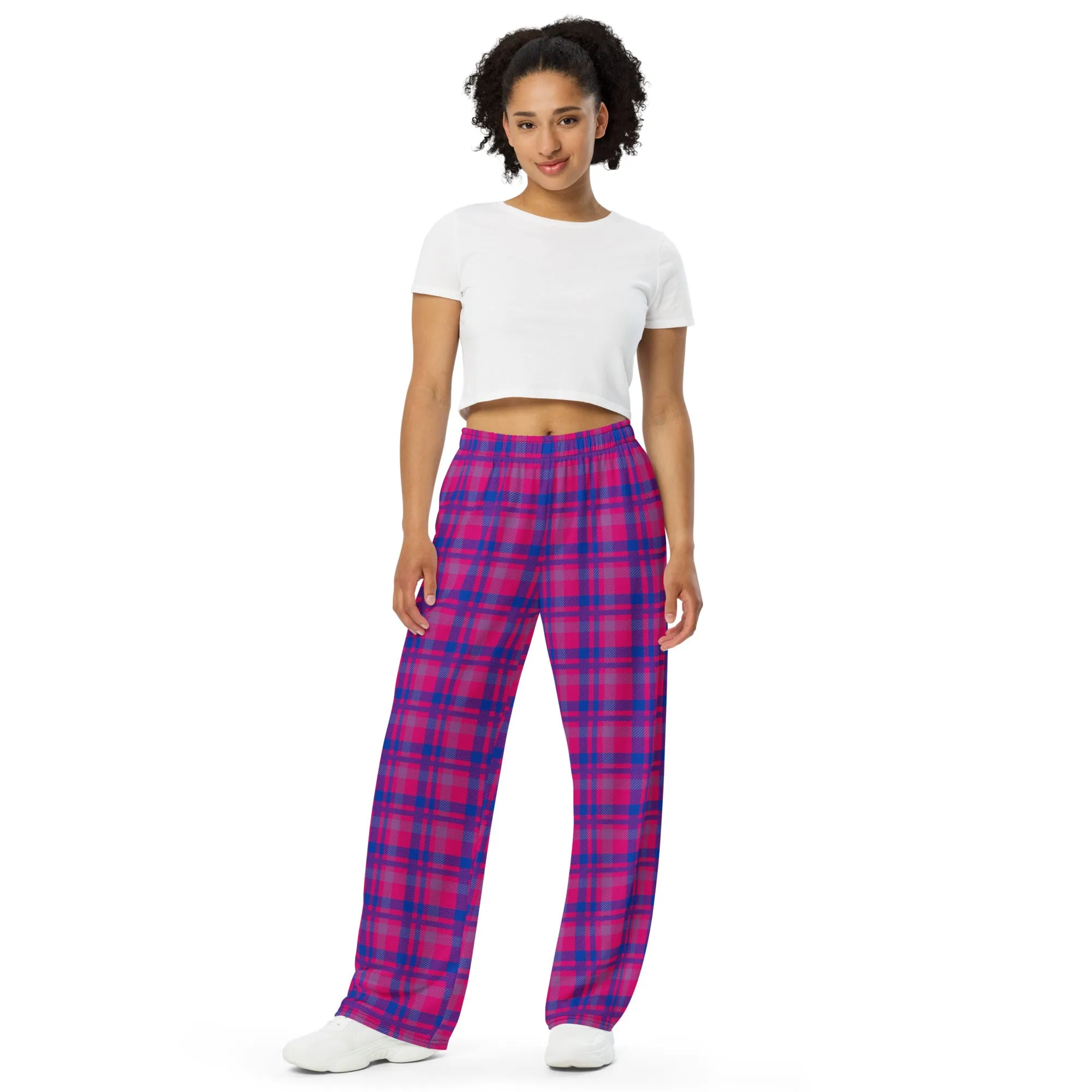 Bisexual Pride Tartan Wide-leg Pants/Trousers