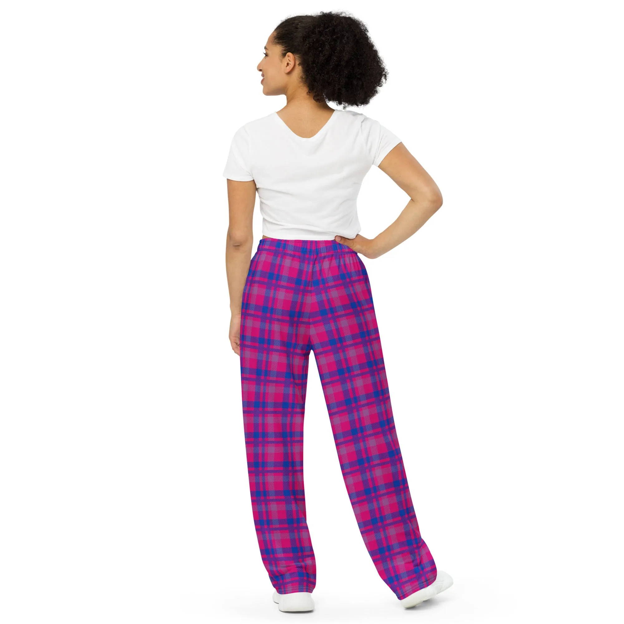 Bisexual Pride Tartan Wide-leg Pants/Trousers