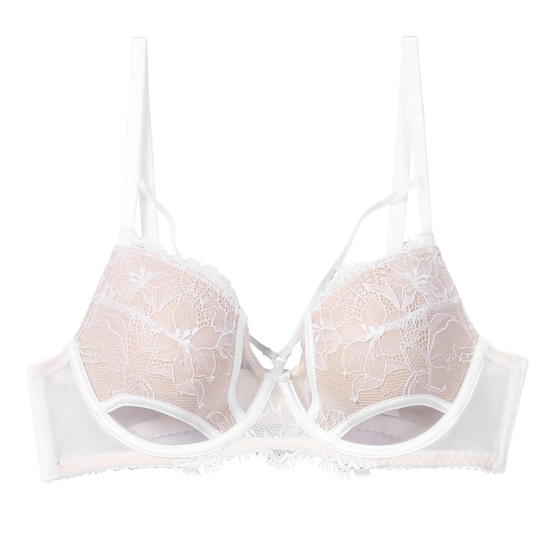 Breathable underwear women's small chest gathered mesh breast beauty black sexy lace bra