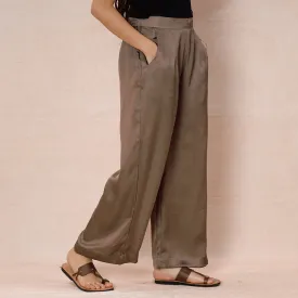 Brown - Pure Modal Silk Plain Palazzo