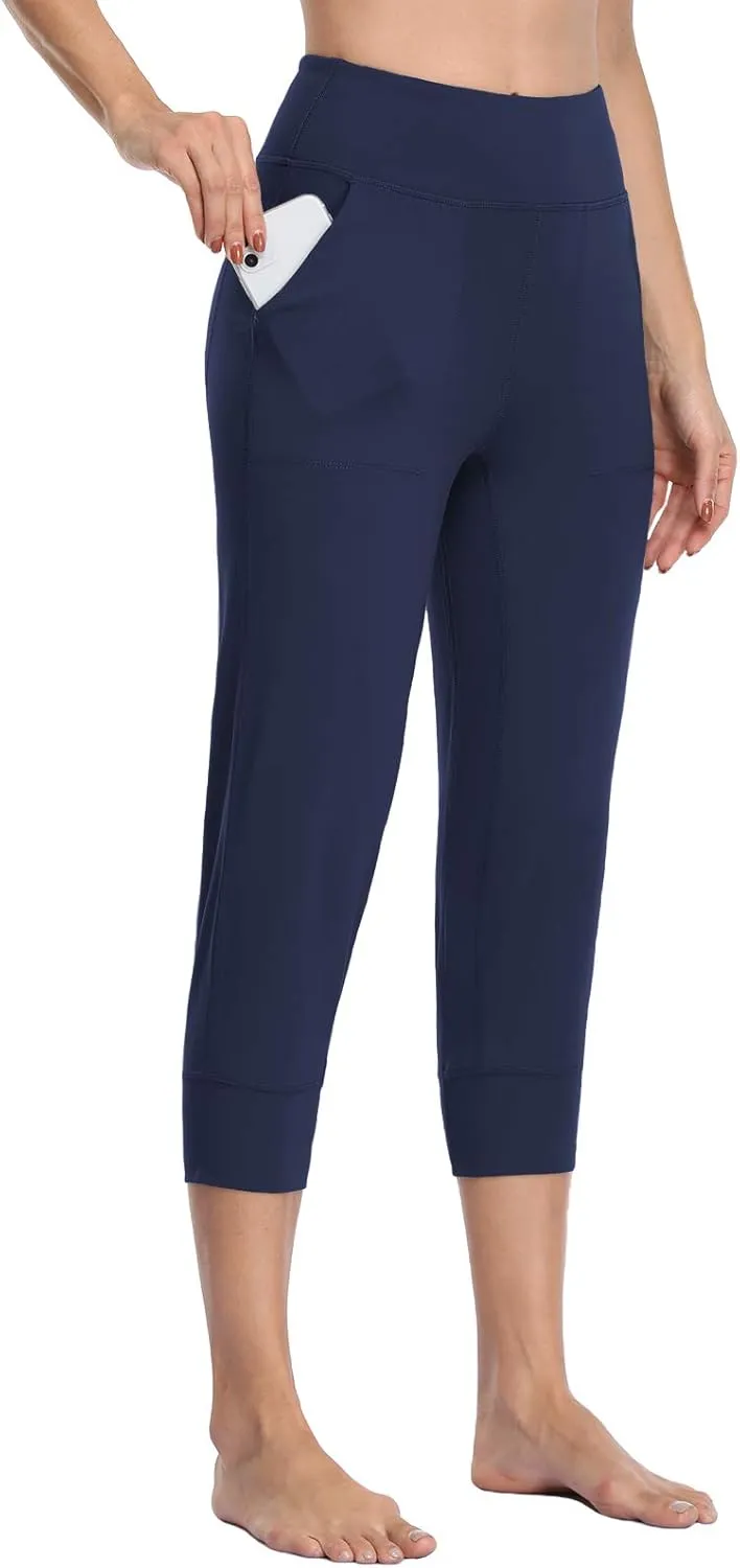 Buttery Soft Women's Yoga Joggers Pants/Capris 4 Pockets High Waist Lightweight Sweatpants Running Lounge Pants