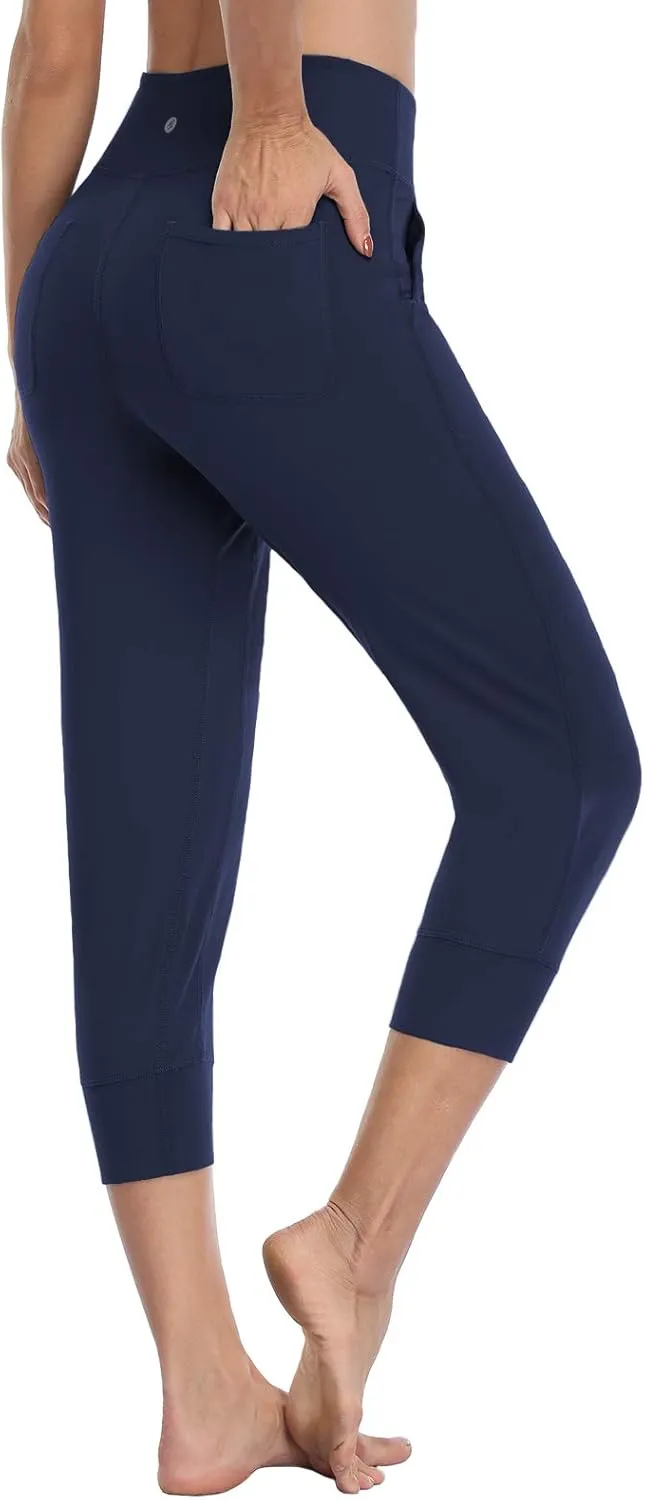 Buttery Soft Women's Yoga Joggers Pants/Capris 4 Pockets High Waist Lightweight Sweatpants Running Lounge Pants
