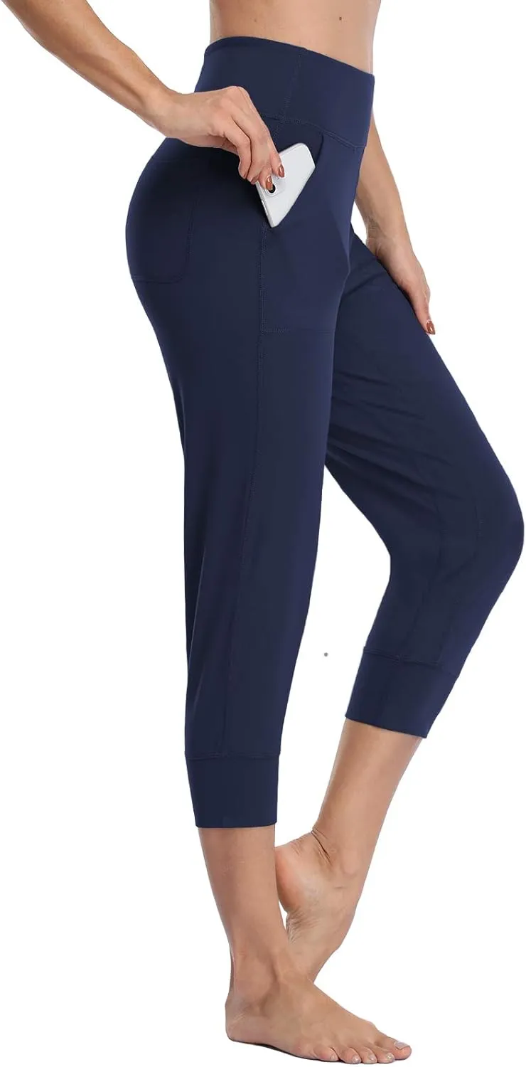 Buttery Soft Women's Yoga Joggers Pants/Capris 4 Pockets High Waist Lightweight Sweatpants Running Lounge Pants