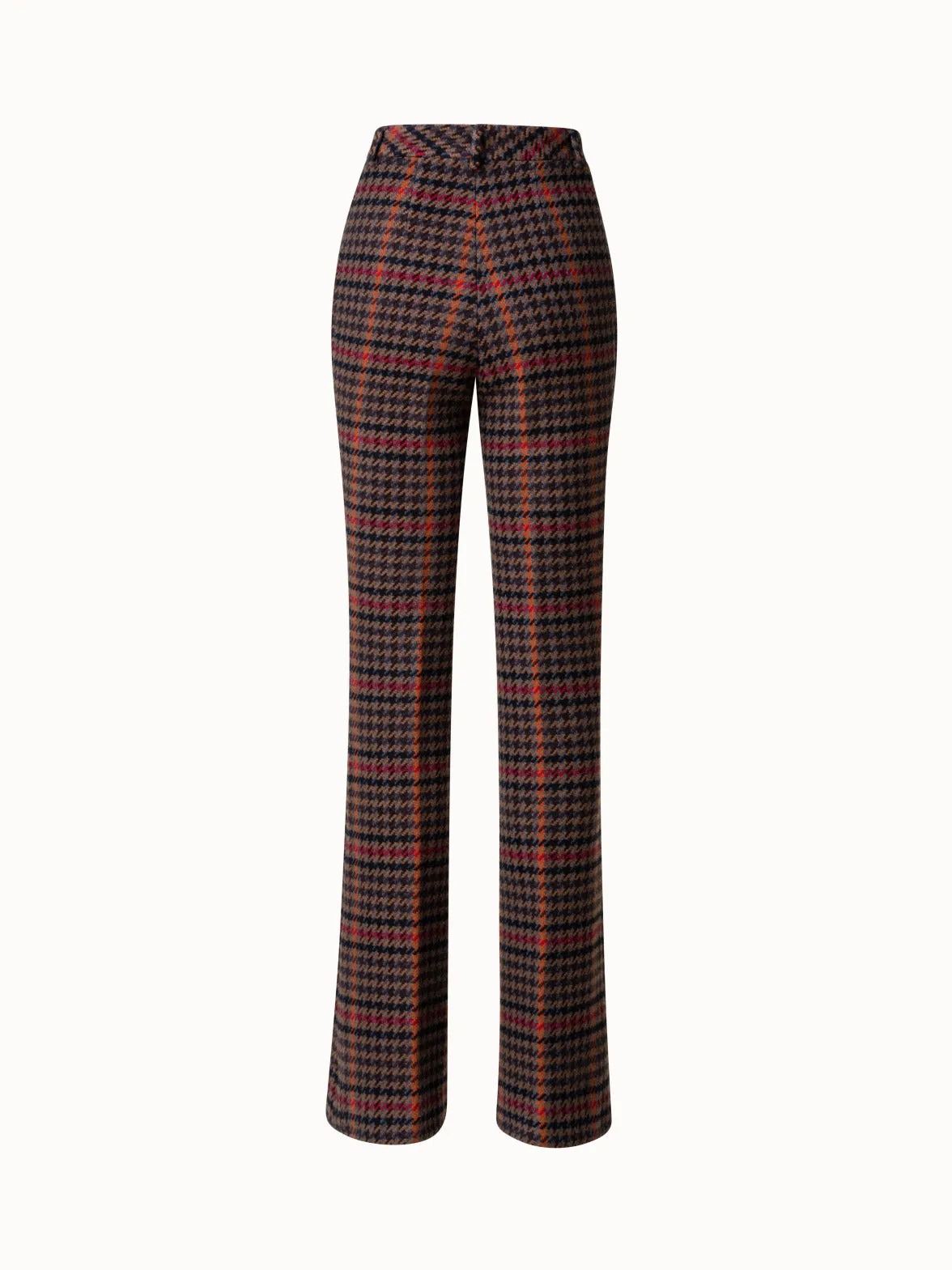 Checked Wool Bootcut Pants