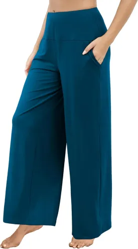 CHICASIMR Wide Leg Womens Pants High Waist Loose Flowy Comfy Lounge Stretch Soft Women Pants Casual Pants with Pockets