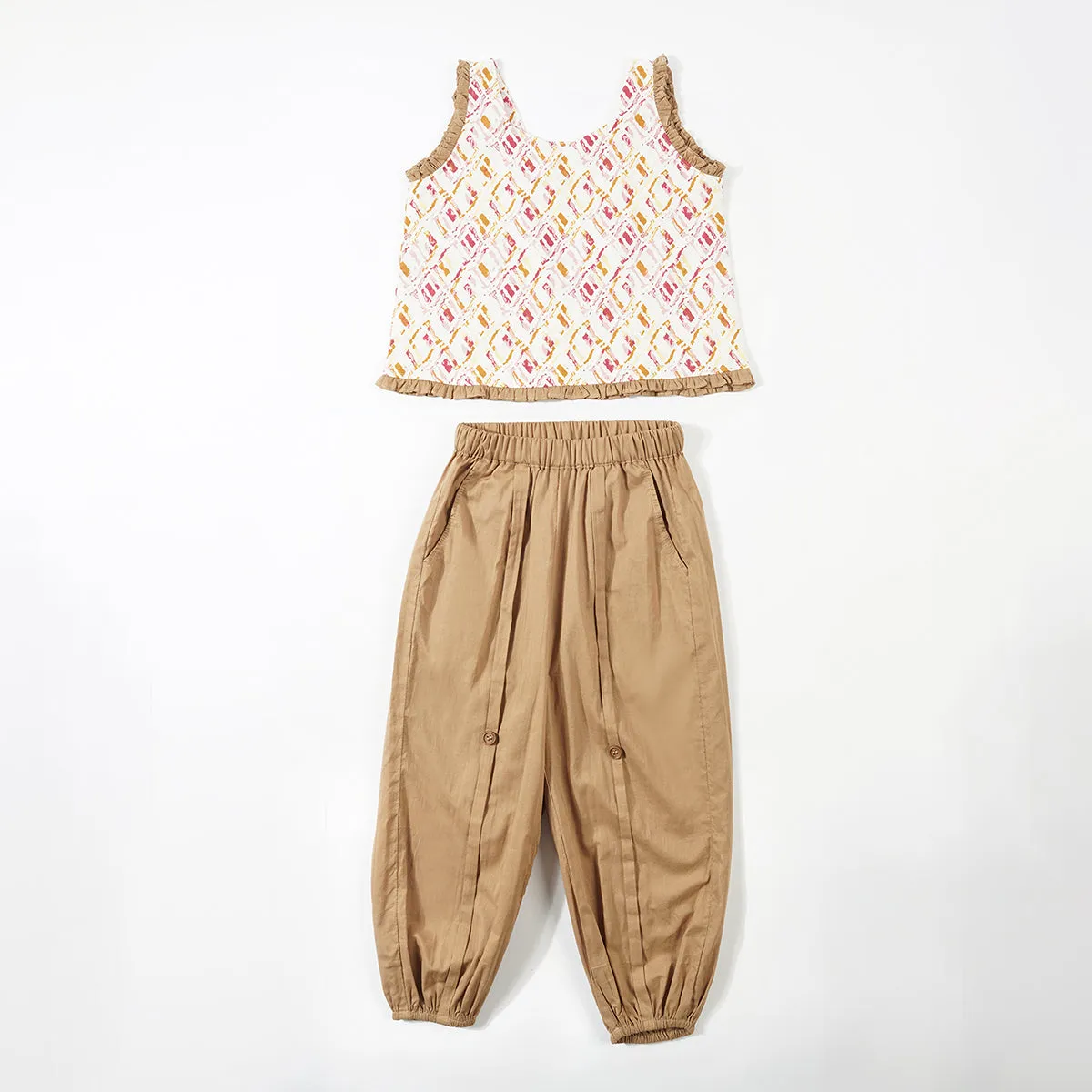Cotton Blush Blossom Set | Top with Shorts | Multicolour