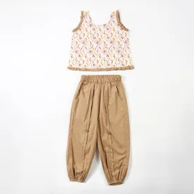 Cotton Blush Blossom Set | Top with Shorts | Multicolour