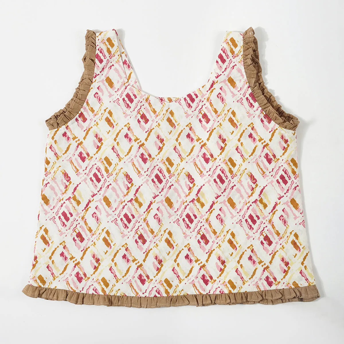 Cotton Blush Blossom Set | Top with Shorts | Multicolour