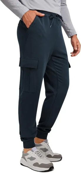 CRZ YOGA Men's Cargo Joggers Pants - 29" Cotton Lightweight Casual Lounge Athletic Workout Sweatpants with Pockets