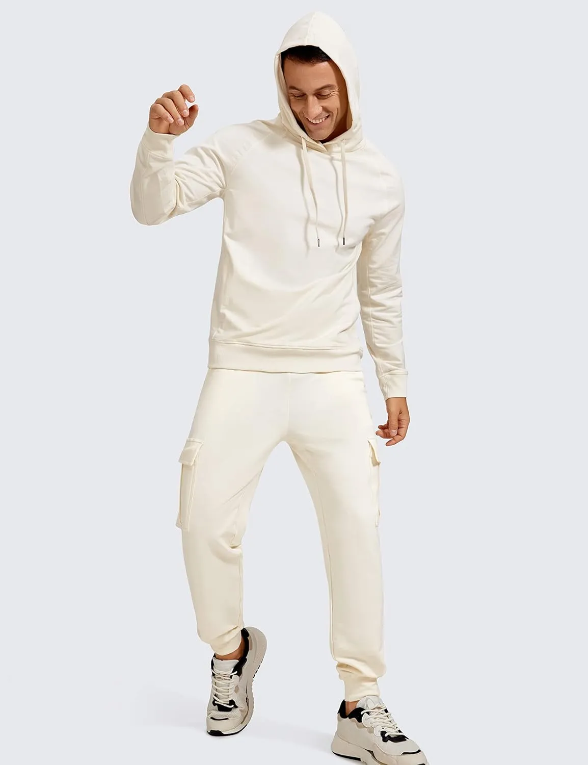 CRZ YOGA Men's Cargo Joggers Pants - 29" Cotton Lightweight Casual Lounge Athletic Workout Sweatpants with Pockets