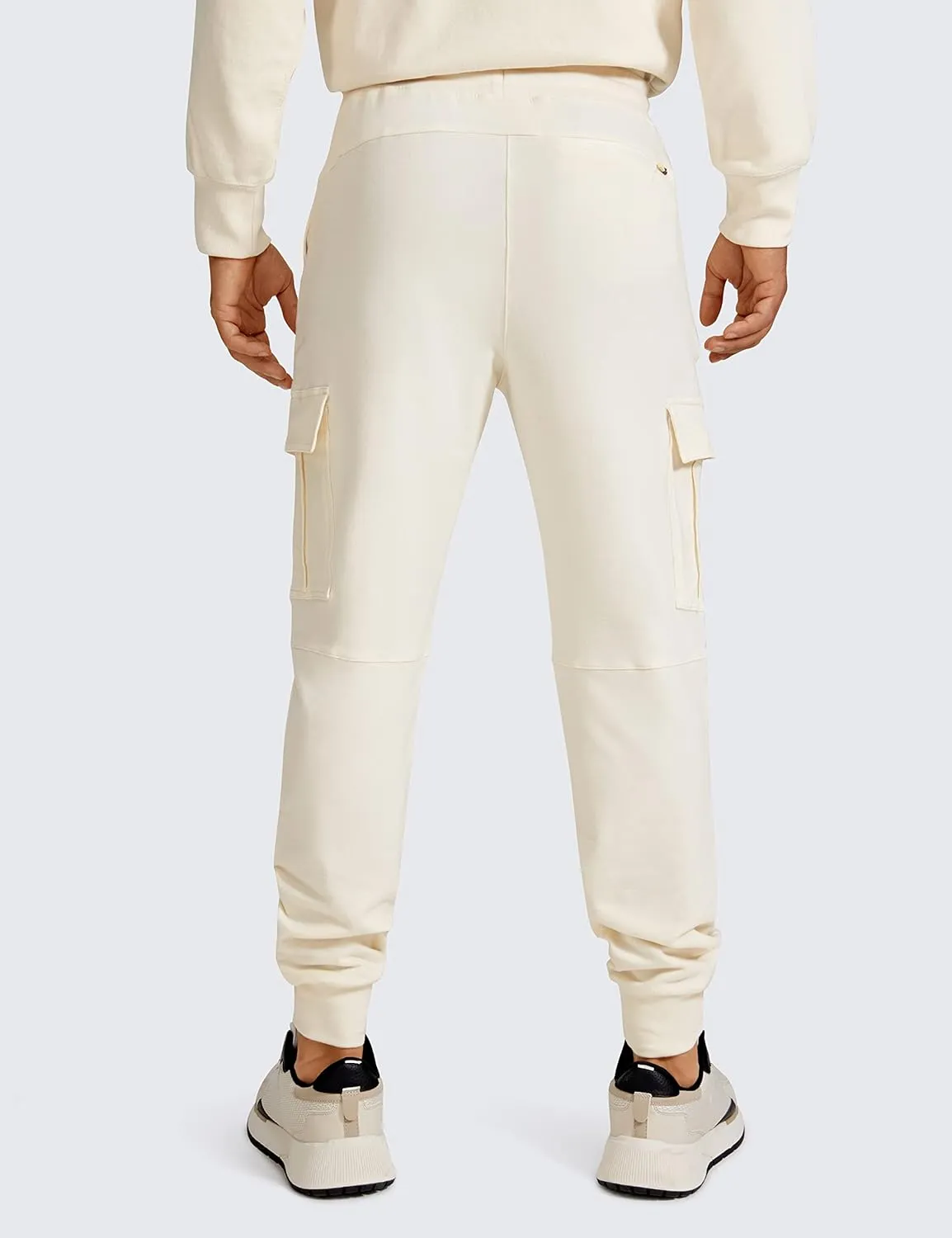 CRZ YOGA Men's Cargo Joggers Pants - 29" Cotton Lightweight Casual Lounge Athletic Workout Sweatpants with Pockets