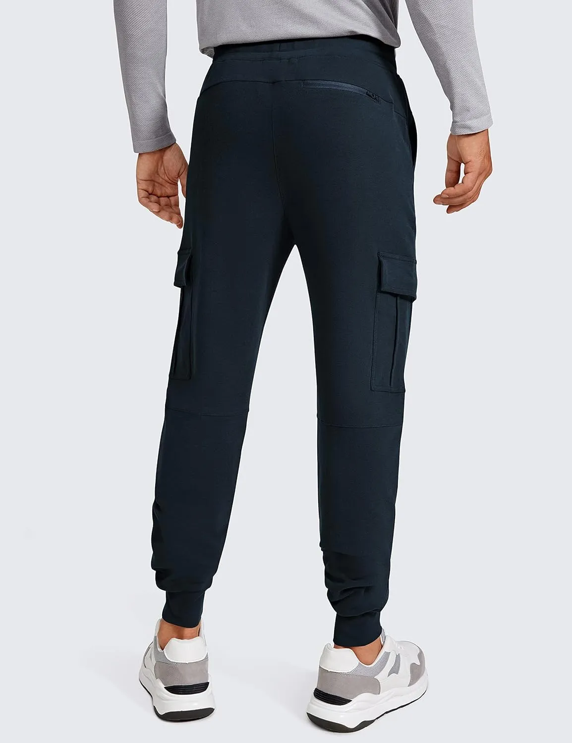 CRZ YOGA Men's Cargo Joggers Pants - 29" Cotton Lightweight Casual Lounge Athletic Workout Sweatpants with Pockets