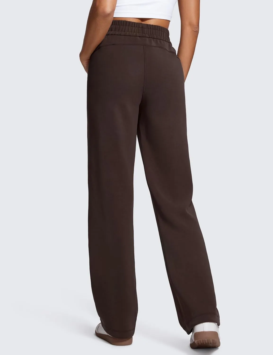 CRZ YOGA SoftAura Wide Leg Sweatpants Women 31" Modal High Waisted Lounge Travel Casual Sweat Pants with Pockets Drawstring