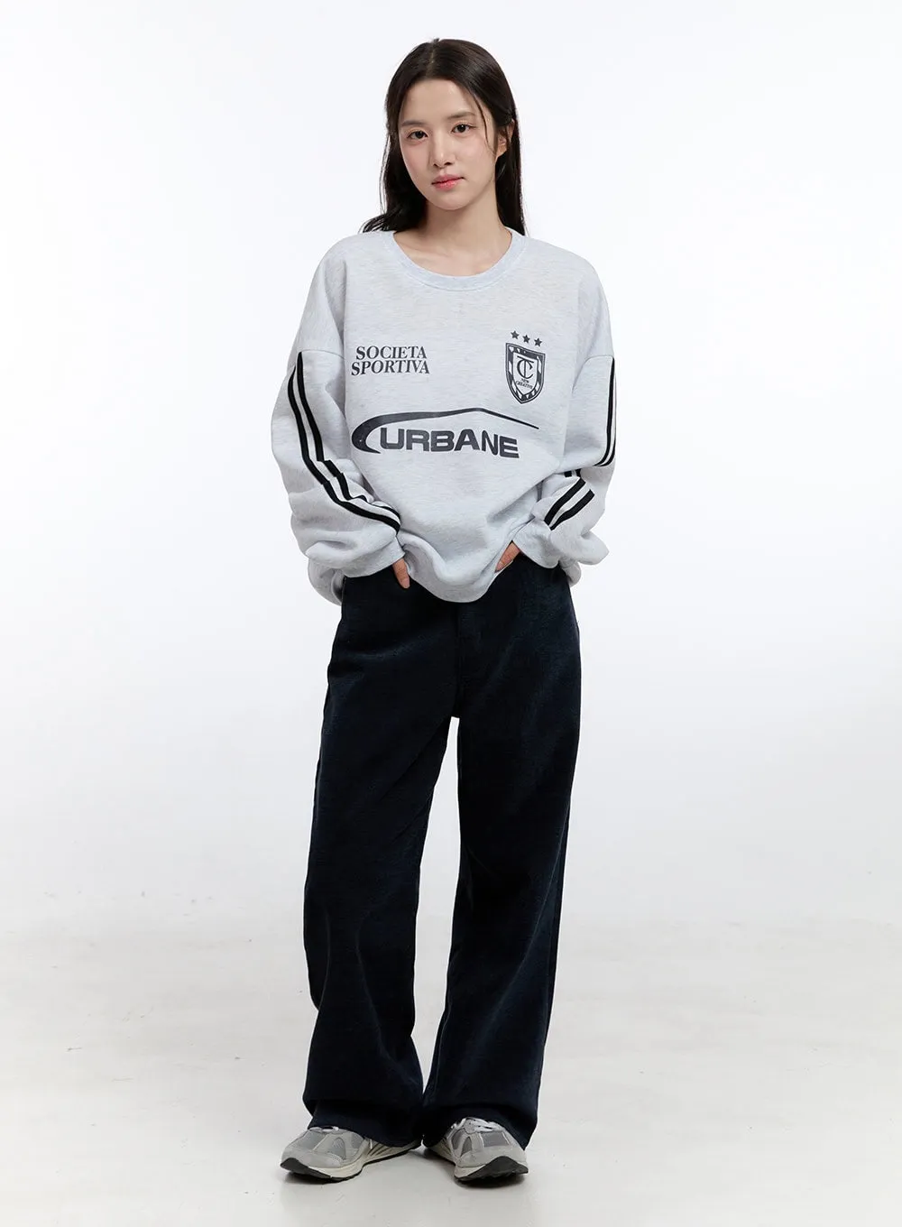 Dark Blue Relaxed-Fit Wide Leg Pants ON418