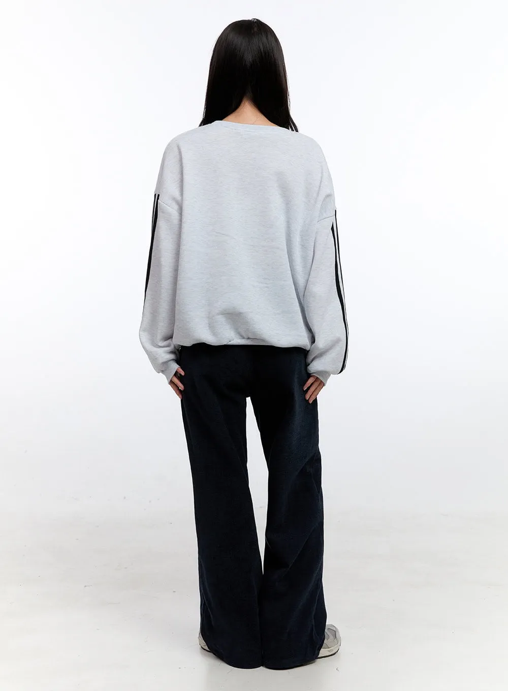 Dark Blue Relaxed-Fit Wide Leg Pants ON418