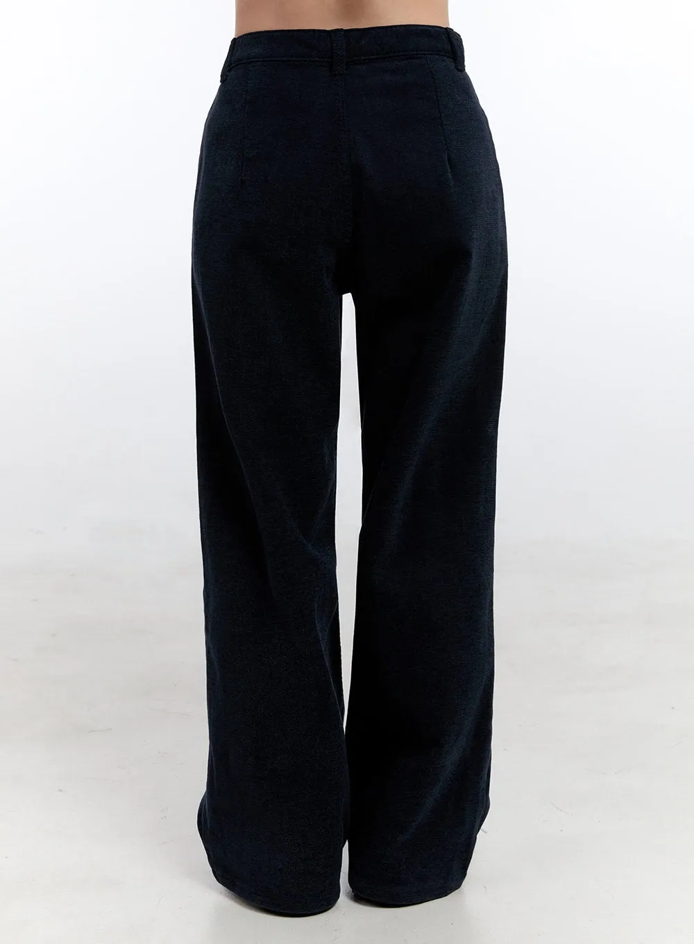 Dark Blue Relaxed-Fit Wide Leg Pants ON418