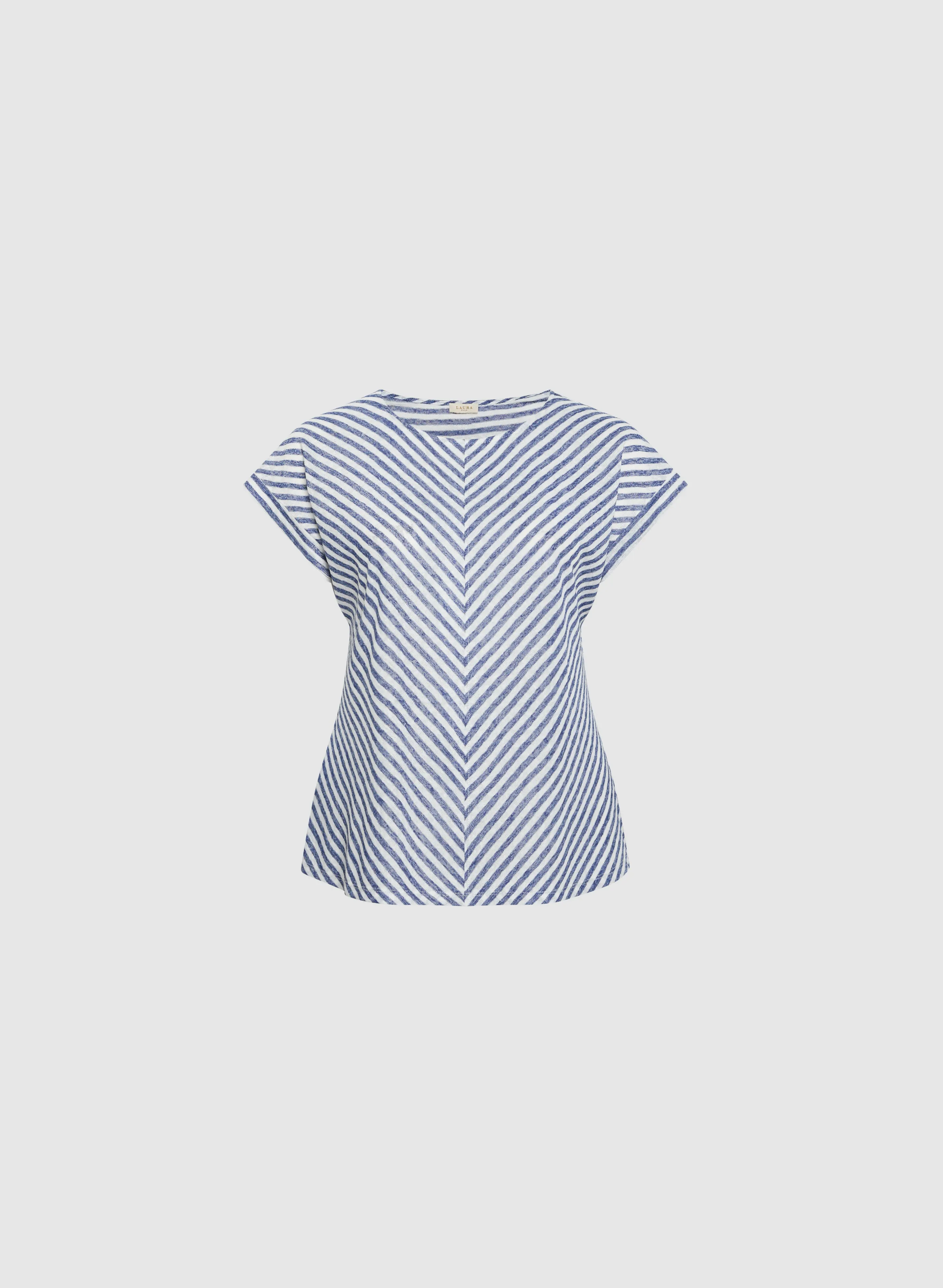 Diagonal Stripe Cap Sleeve Top