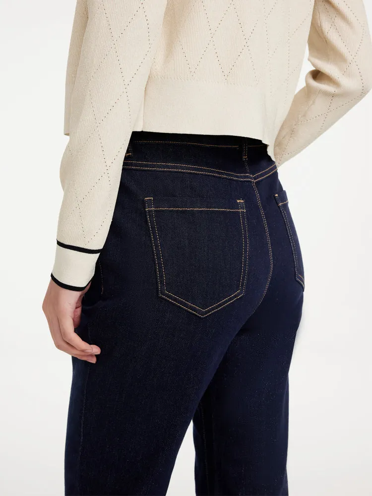 EP YAYING Split-Bootcut Denim Jeans