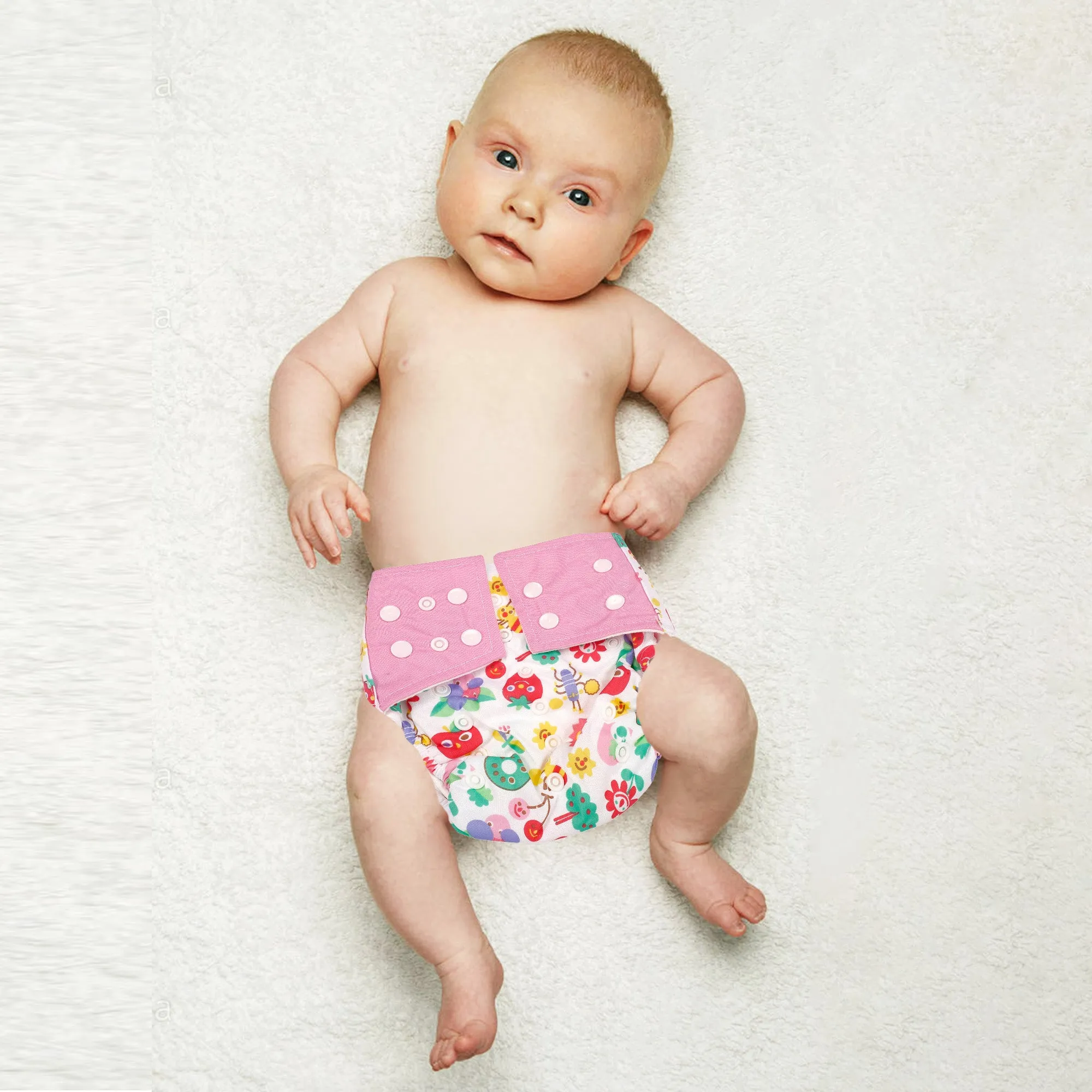 Fruity Fun Pink And Multicolour Reusable Diaper