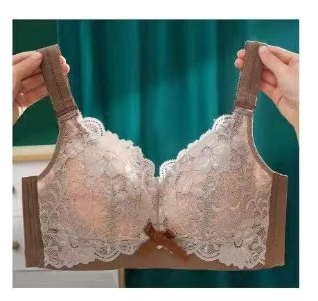 Full cup large size large breasts show small no steel ring latex underwear women comfortable adjustment side breast bra women