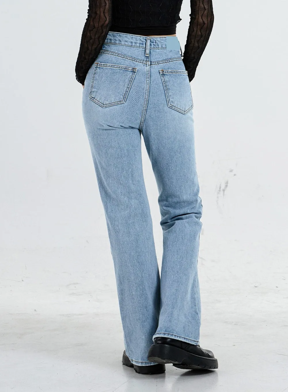 High Waist Flared Denim Pants CO04