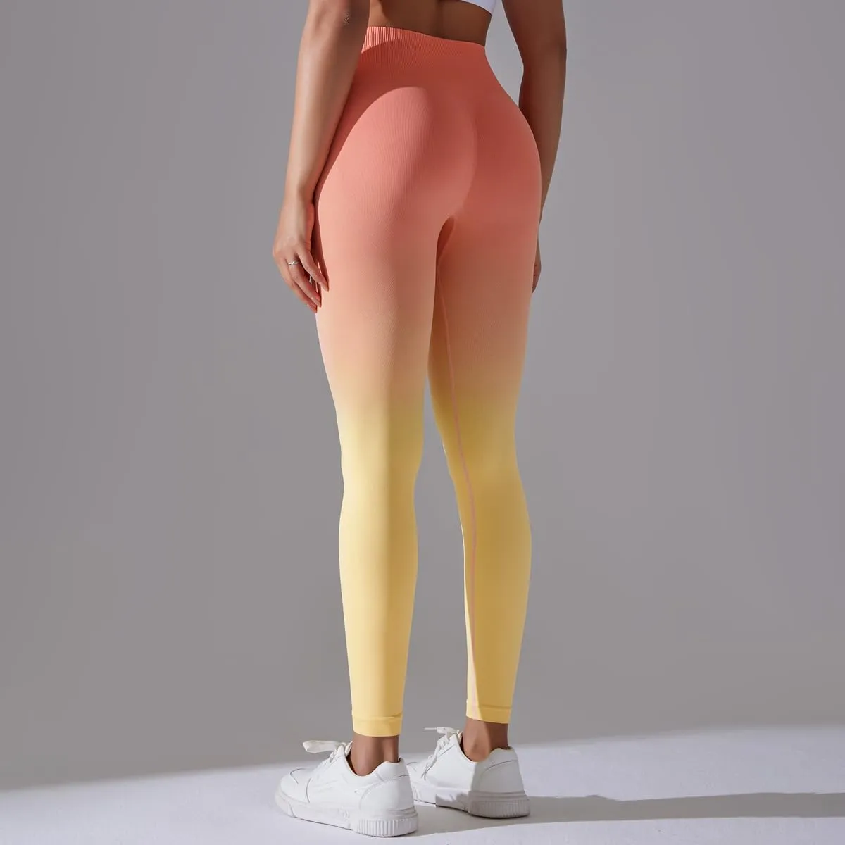 High Waist Gradient Ombre Leggings Athletic Workout Yoga Pants