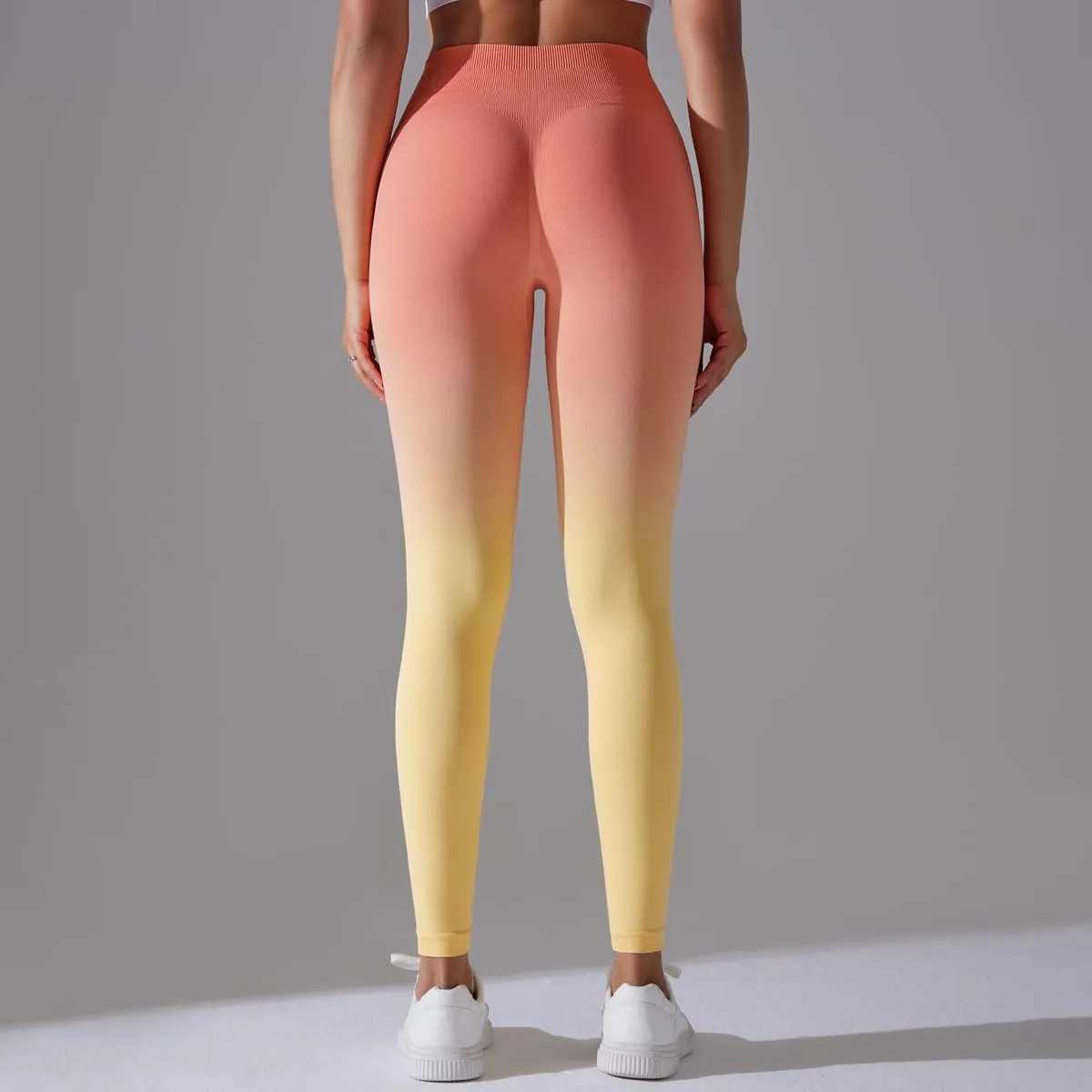 High Waist Gradient Ombre Leggings Athletic Workout Yoga Pants