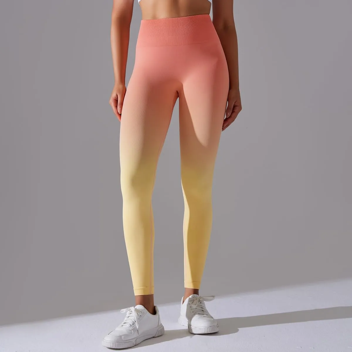 High Waist Gradient Ombre Leggings Athletic Workout Yoga Pants