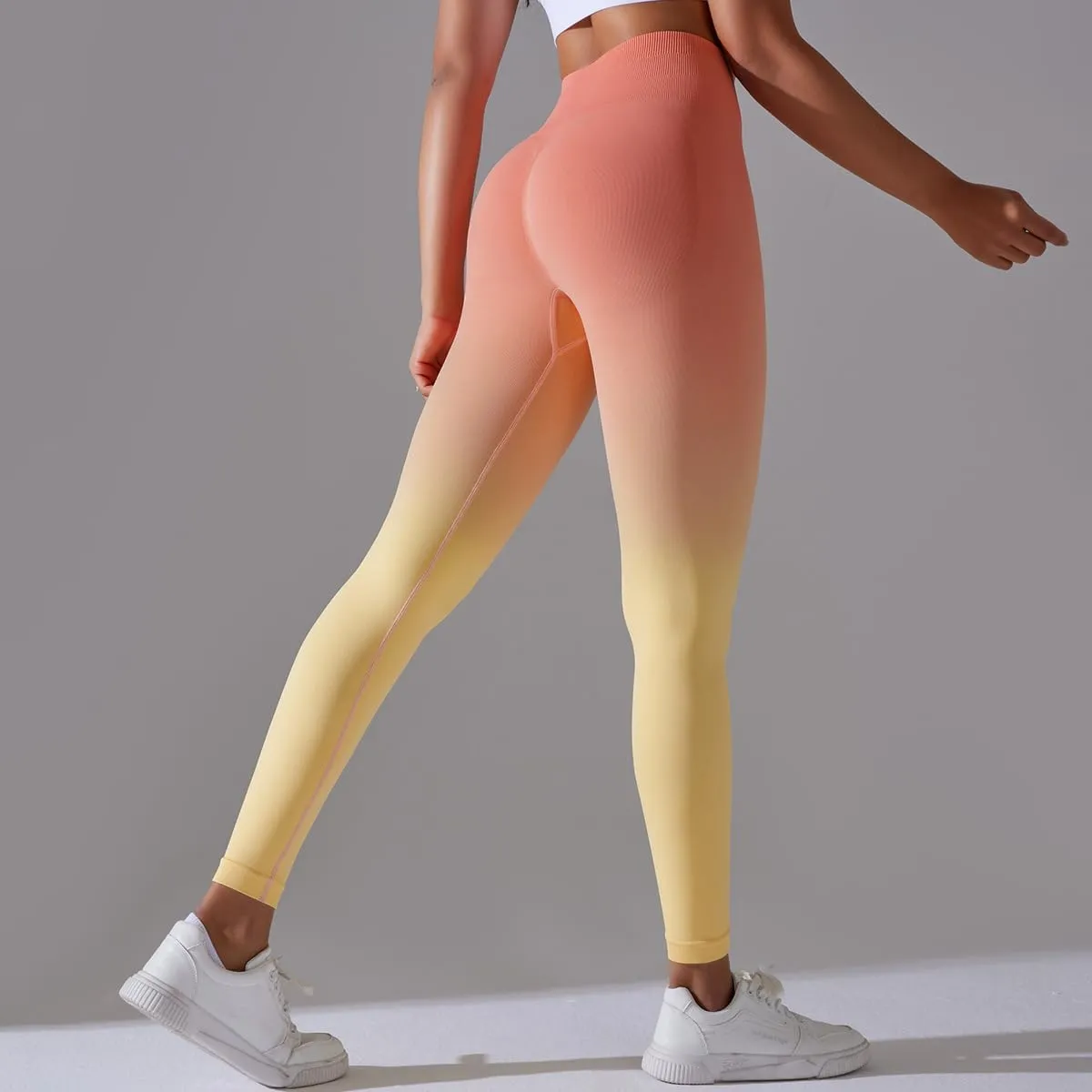 High Waist Gradient Ombre Leggings Athletic Workout Yoga Pants