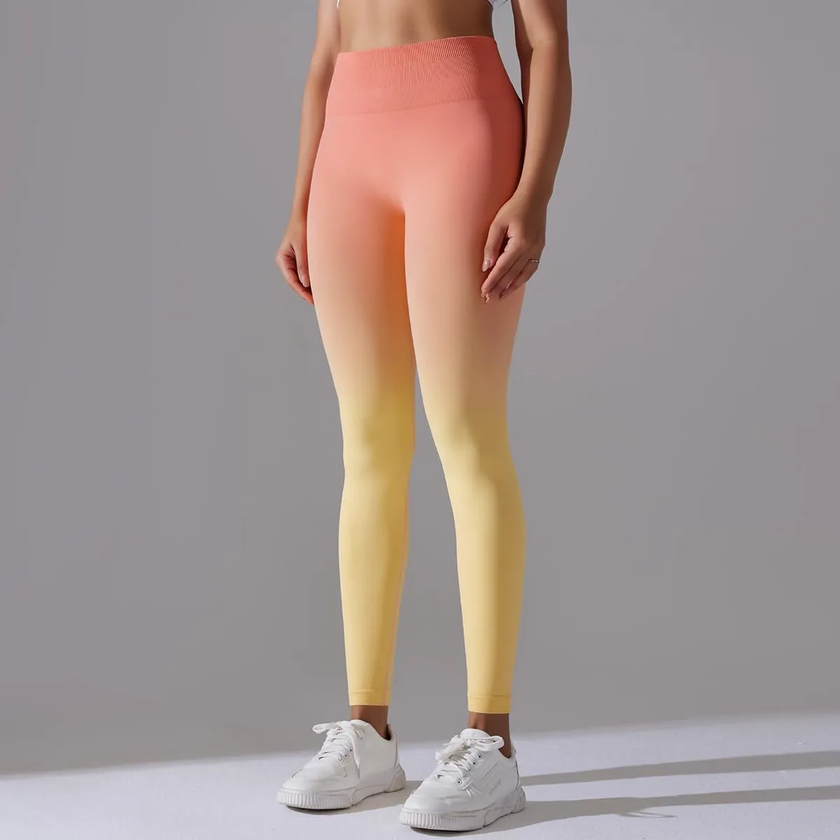 High Waist Gradient Ombre Leggings Athletic Workout Yoga Pants