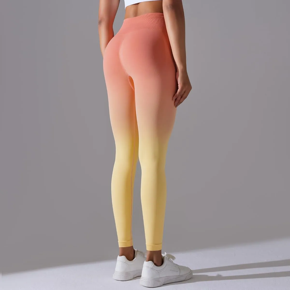 High Waist Gradient Ombre Leggings Athletic Workout Yoga Pants