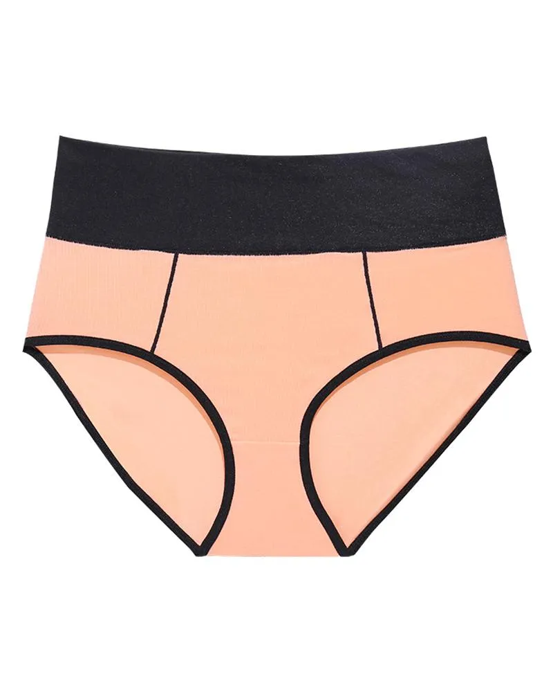 High Waist Skinny Color Block Panties
