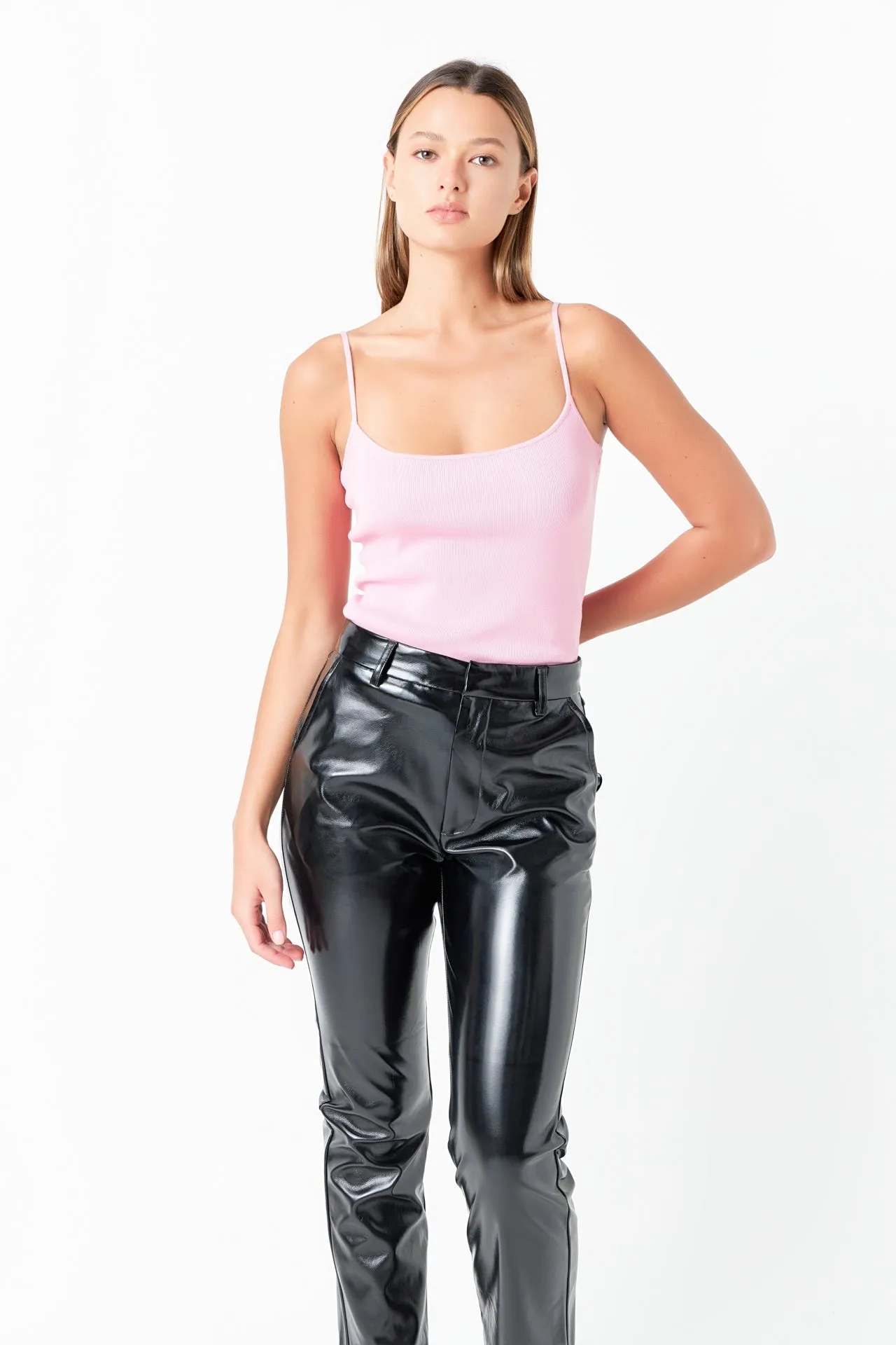 High-Waisted Faux Leather Pants