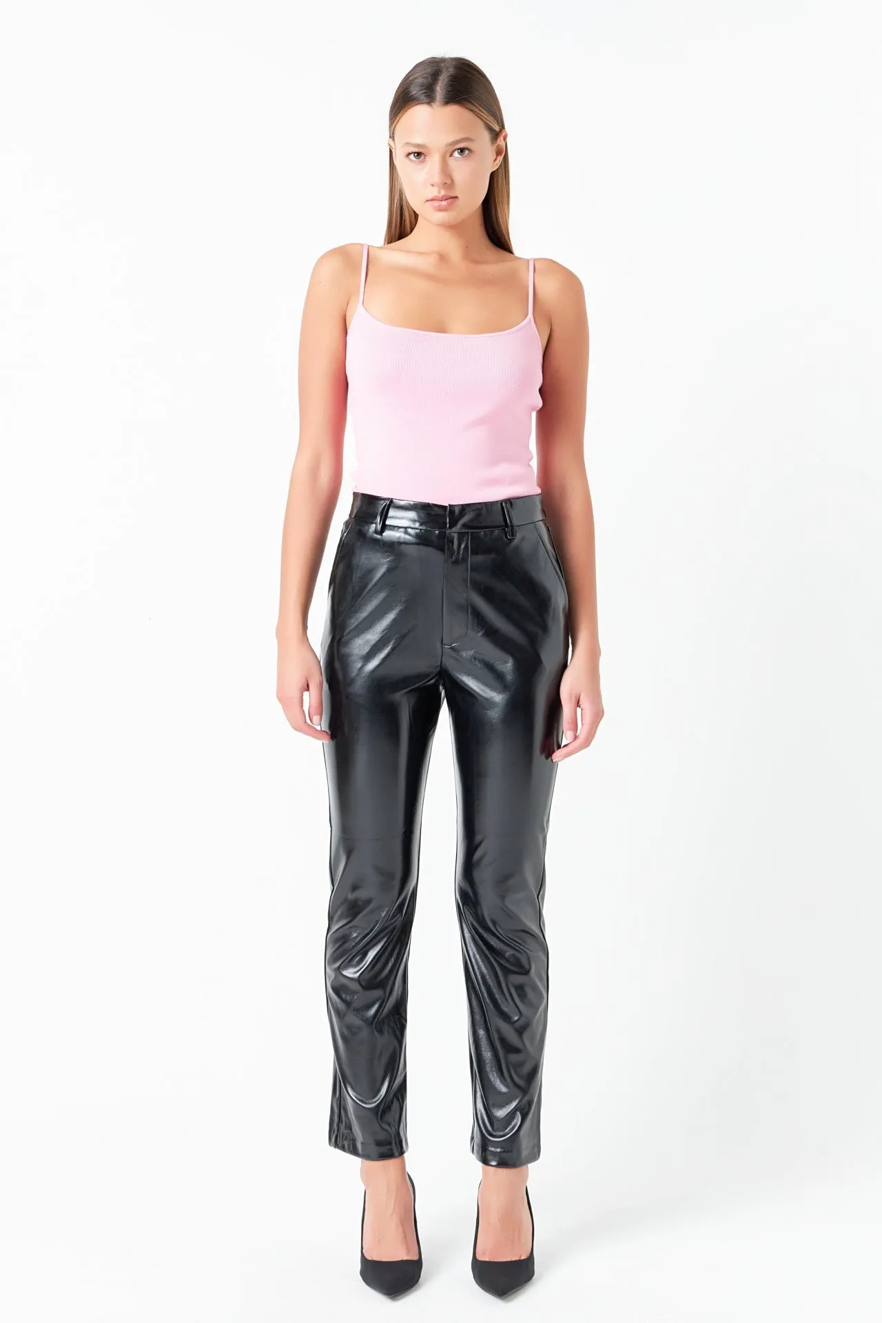 High-Waisted Faux Leather Pants