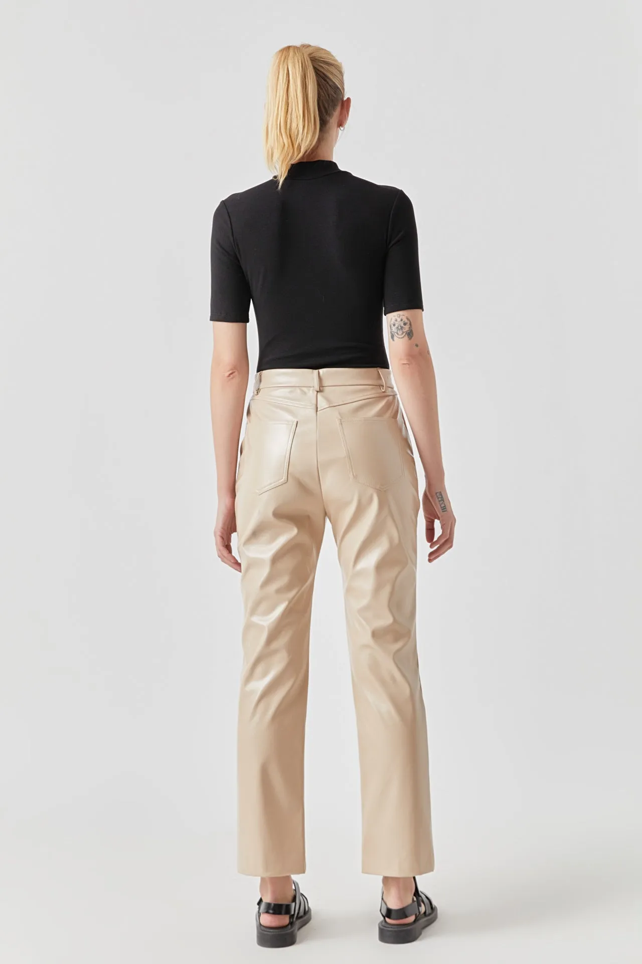 High-Waisted Faux Leather Pants