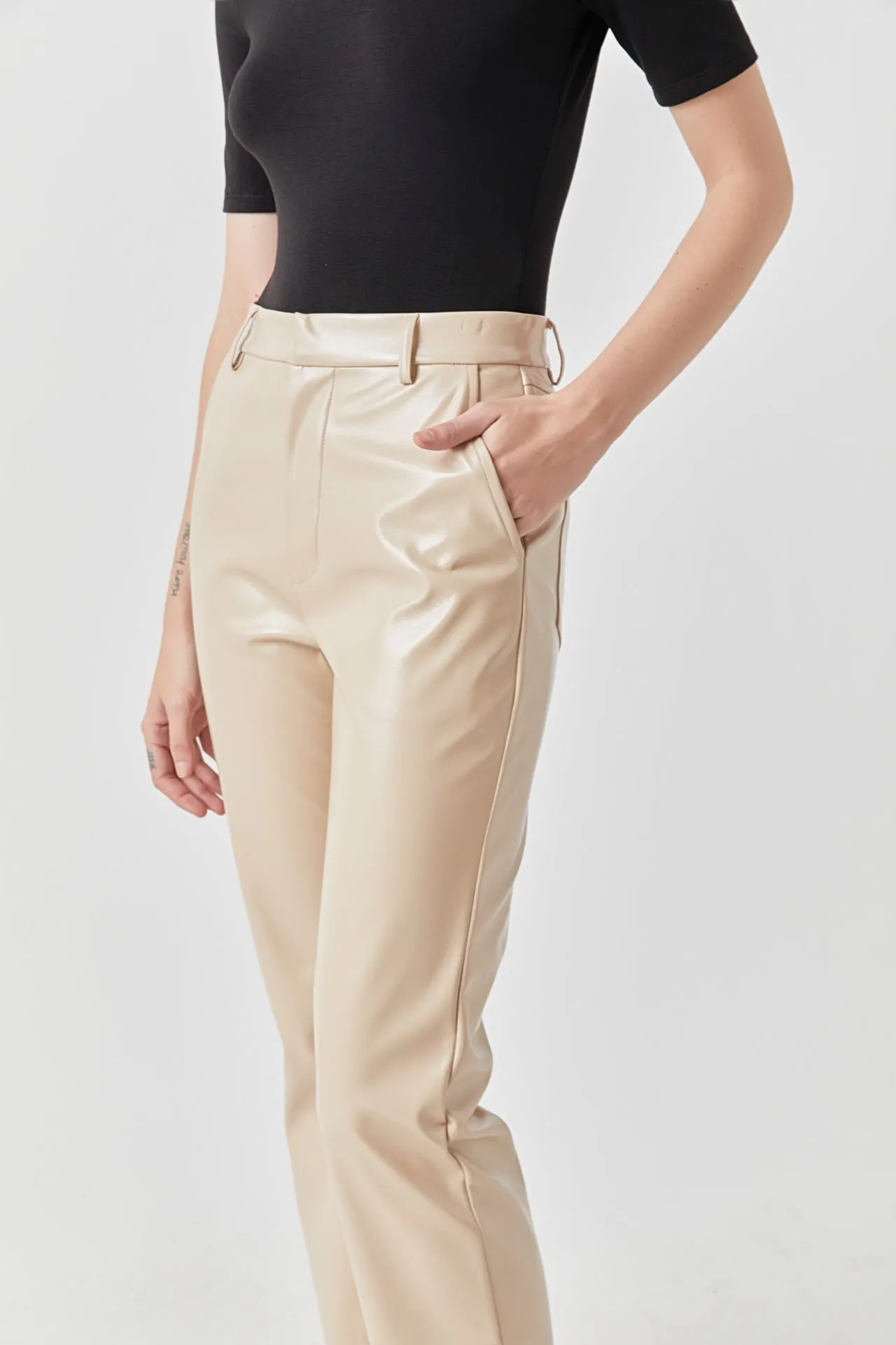 High-Waisted Faux Leather Pants