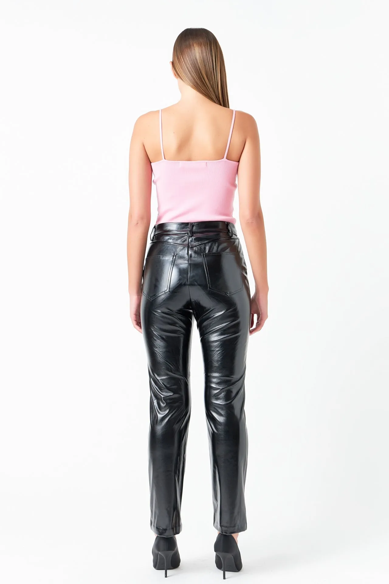 High-Waisted Faux Leather Pants
